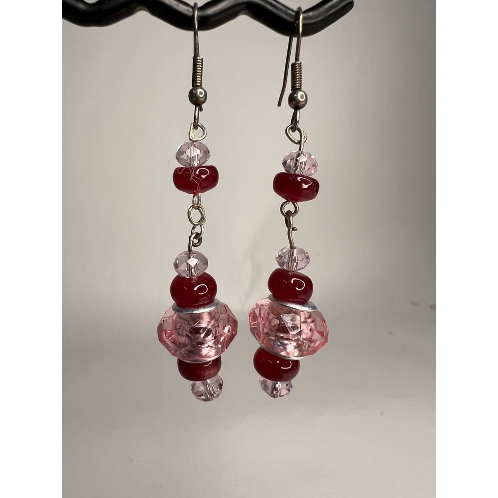 Lifestylist Look  2.5" Drop Pierced Earrings  OS Pink   Mixed Materials